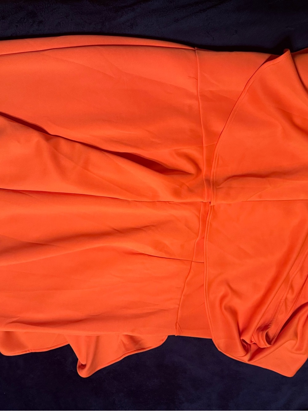 Bright Orange One Shoulder Ruffle Dress - Picture 3 of 4